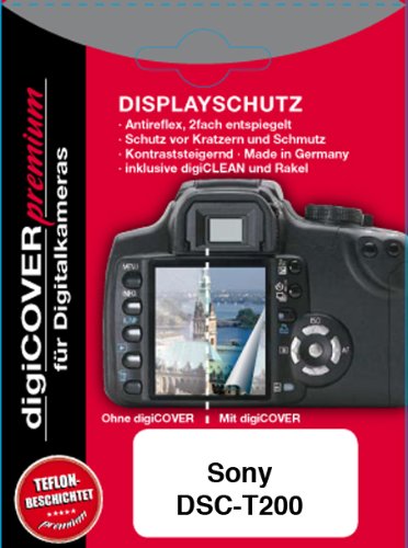 Digicover Premium Schutzfolie f&uuml;r Bildschirmschutz f&uuml;r Sony DSC-T200 Preisvergleich