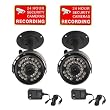 VideoSecu 2 Infrared Night Vision 30 Infrared LEDs CCTV Security Surveillance Cameras with Power Supply and Security Warning Decal IR805BK2 BES