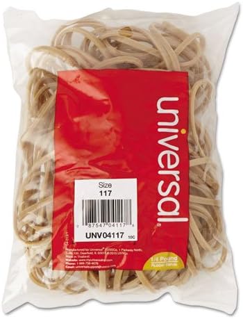 (3 Pack Value Bundle) UNV04117 Rubber Bands, Size 117, 7 x 1/8, 50 Bands/1/4lb Pack