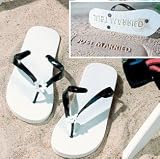 Just Married Flip Flops - Stamp Your Message in the Sand!