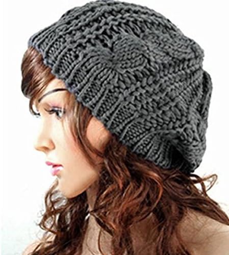 Dealzip Inc® Beige Fashion Women Knit Crochet Beanie Beret Baggy Hat Winter Warm Ski Cap