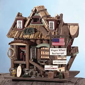 Wagon Wheel Restaurant Design Wooden Birdhouse from Garden Wagons