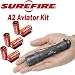 Surefire A2-HA-WH A2 Aviator Hybrid Incandescent White LED Flashlight With 6 Surefire Batteries