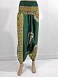 Pine Green Cotton Women Harem Baggy Smock Waist Capri Pant 38"