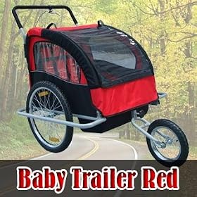 Frugah NEW Red 2in1 Double Baby Bike Bicycle Stroller Trailer with Hand Brake System