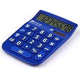 Avalon 8 Digit Dual Powered Desktop Calculator, LCD Display, Blue
