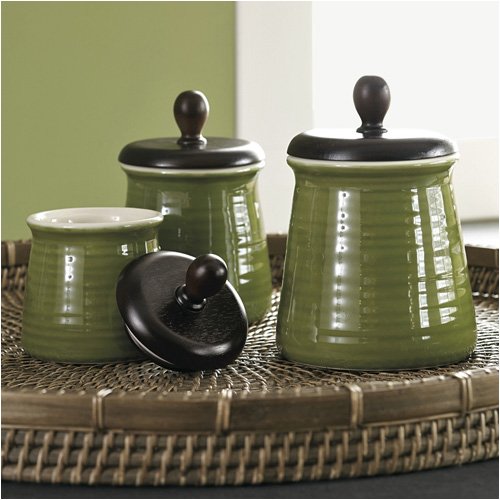 Colorful Earthenware Canister Set: Kiwi