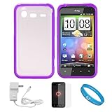 Durable Crystal Hard Case Cover with Purple Rubberized TPU Silicone Skin Ed ....