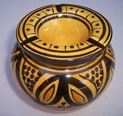 Moroccan Handmade Two-Piece Ceramic Small Ashtray,by Treasures of Morocco,Free shipping