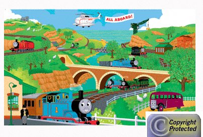 Thomas the Tank Engine Wall Mural 9ft x 15ft Full Wall