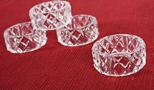 Set of 24 Stunning Clear Acrylic Napkin Rings Made to Look Like Cut Glass - Each Napkin Ring Has Inside Diameter of 1.5"