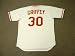 KEN GRIFFEY Cincinnati Reds 1975 Majestic Cooperstown Throwback Home Baseball Jersey, LARGE