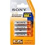 Sony Rechargeable AAA 900 mAh NiMH Batteries, 4 Pack