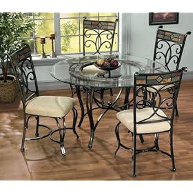 Pompeii Five piece Dining Set, BLCK SLT MOSAIC, WITHOUT CASTERS by Home Decorators Collection