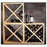 24 Bottle Pine Compact Cellar Cube Wine Rack (Natural