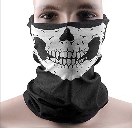 Viout® Stretchable Tubular Outdoor Cycling Skiing Mask Printing Mask, Sunproof Ultraviolet-proof Balaclavas Headwear, Facemask / Motorcycle Face Mask Neck Tube Snood for Cycling Bike Motorbike Riding Skiing. (19.7 X 9.5 In) (Skull)