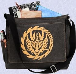 medieval dragon pack gothic book bag tribal design back