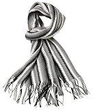 Kangaroo Poo Mens Stripe Scarf Grey/White