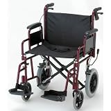 NOVA 332 Lightweight Transport Chair with Detachable Arms, Hand Brakes and 12