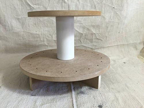 2 tier round unfinished cake pop stand with X shaped base. Holds up to 34 cake pops. Great DIY budget craft project.