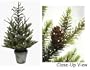 24" Artificial Potted Dwarf Spruce Evergreen Tree With Pine Cones #LDS-709-24
