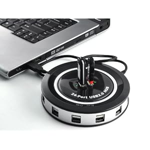 Bynovel 24 Port Ports USB 2.0 Monster USB HUB W/ac Adapter Power Station for USB Devices