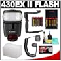 Canon 430EX II Speedlite Flash + 8 Batteries & Charger + Sto-Fen Omni-Bounce Diffuser + Cord + Stroboframe 350 Bracket for Canon EOS Rebel XT, XTi, XS, XSi, T1i, 50D, 40D, 5D SLR Digital Cameras