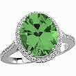 14K White Gold Chatham Created Emerald and Diamond Ring