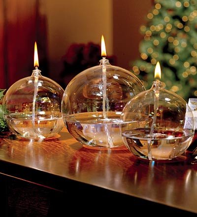 5 Clean-Burning Glass Ball Candle Lamp