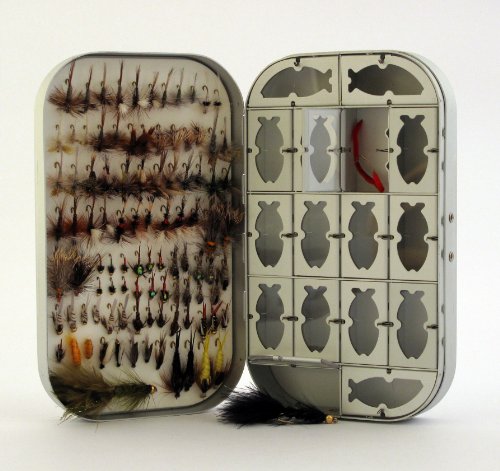 Fly Box + 100 Assorted Fly Fishing Fly Package