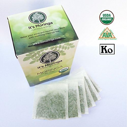 Organic It's Moringa Nutritious Energy Tea Box, Original Flavor, 48 Tea Bags, 1.13 Ounce,100% Natural, Caffeine Free, Smooth Tasting, Anti-oxidant Rich, Mineral Dense, Healthy Herbal Tea
