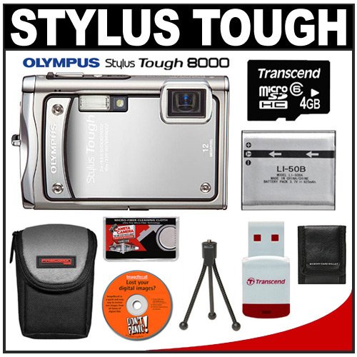 512Gop5va2L #1. Cheap Olympus Stylus TOUGH 8000 Shockproof & Waterproof Digital Camera (Silver) + 4GB microSD Card + Spare Li 50B Battery + Case + Cameta Bonus Accessory Kit by Olympus