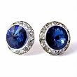 Montana Blue 15mm Swarovski Crystal Earrings Fashion Jewelry - Made in USA