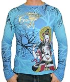 CHRISTIAN AUDIGIER Ed Hardy Mens Buddah Flowers Long Sleeve T-Shirt