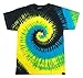 Adult Swirl Tie-Dyed Cotton Tee (Tropical Breeze Spiral) (Large)