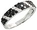 14 Karat Weissgold Damen Diamanten Ring, mit 0.83 Karat Brilliantschliff Weiss & Schwarz Diamanten, (5mm) breit