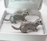 Ferret Cufflinks in Fine English Pewter