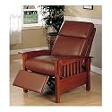 Mission Style Club Recliner in Top Grain Leather