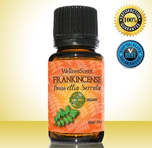 WellnesScent Frankincense Essential Oil - 100% Pure - Certified Organic, 10 ml Boswellia Serrata