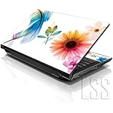 LSS 15 15.6 inch Laptop Notebook Skin Sticker Cover Art Decal Fits 13.3" 14" 15.6" 16" HP Dell Lenovo Apple Asus Acer Compaq (Free 2 Wrist Pad Included) Daisy Flower Leaves Floral
