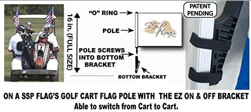 FIRE DEPT Golf Cart Flag with SSP Flags EZ On & Off Bracket
