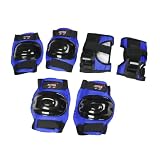 Como Men Women Adjustable Straps 3 in 1 Palm Elbow Knee Support Gear Set Black Blue