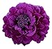Floral Fall Peony Flower Hair Clip Flamenco Dancer Pin up Flower Brooch HC-01 (Purple)