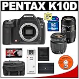 Pentax K10D Digital SLR Camera Body + Tamron 28-80mm & 70-300mm Zoom Lenses + 16GB Card + Battery + Case + Cameta Bonus Accessory Kit (Camera Refurbished by Pentax U.S.A.)