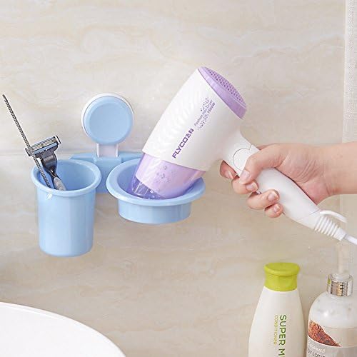 Wall-mounted bathroom storage air tube/ suction cup rack/ Chuck electric blower BRACKET-blue