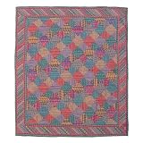Tartan Log Cabin Quilt Queen 85 x 95 In.