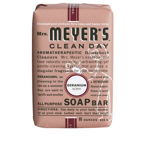 Mrs. Meyer's Clean Day Bar Soap, Geranium, 8 Ounce Bar
