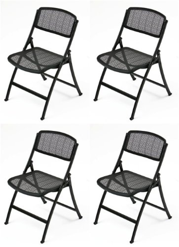 Mity-Lite MESH ONE Folding Guest Chair, Black, 4 pack On Sale