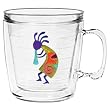 Kokopelli 12 oz Insulated Coffee Mug, Clear
