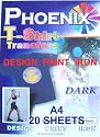 A4 Size Iron On T Shirt Transfer Paper FOR Dark Colour Fabrics 20 Sheets : print your own designs, drawings, company logos for business marketing, motos, motifs, clip art, digital camera photos of family, friends, pets, bithhdays, hobby clubs, football clubs, Pub quiz, hen and stag party using ink jet printers